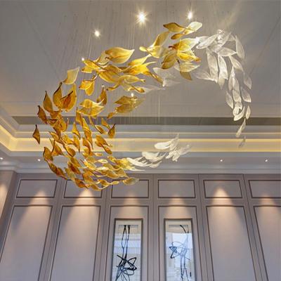 China Unique Design/High Quality Luxury Custom Chandeliers Lamp Ceiling Hanging Glass Modern Long Large Lighting Hall Hotel Lobby LED Pendant Chandelier Light en venta