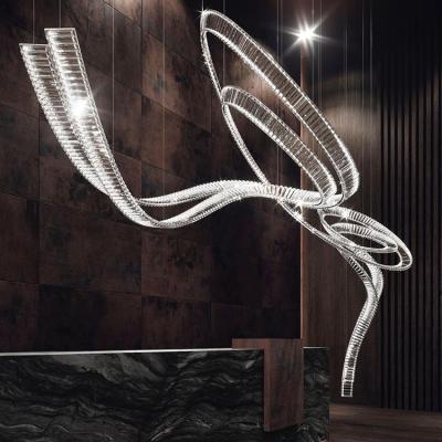 China Unique Design/High Quality DICKPO New Product Hotel Lobby Decoration Custom Large Project Luxury Crystal Modern Dining Room LED Light Chandelier à venda