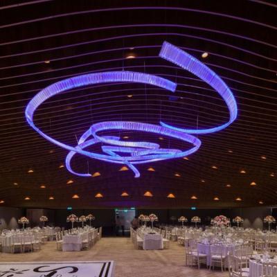 China Unique Design/High Quality DICKPO Modern Style Indoor Decoration Large Ceiling Pendant Project Hotel Lobby Villa Crystal Chandelier Lighting LED en venta