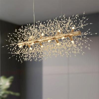 China Unique Design/High Quality DICKPO Post Modern Decoration Lustre Indoor Nordic Pendant Lamp Fancy Dining Room Luxury Crystal Chandelier Light en venta