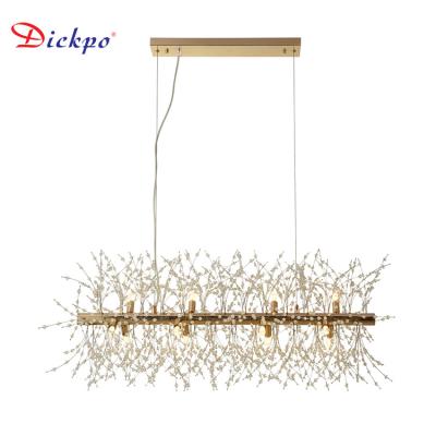 China Unique Design/High Quality DICKPO Zhongshan Factory Linear Cafe Bar Restaurant Indoor Kitchen Island Light Chandelier Pendant Lamp en venta