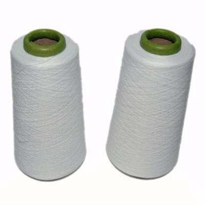 China Sustainable Low Price 30/1 Raw White Recycled / Virgin Polyester Spun Yarn For Knitting And Weaving for sale