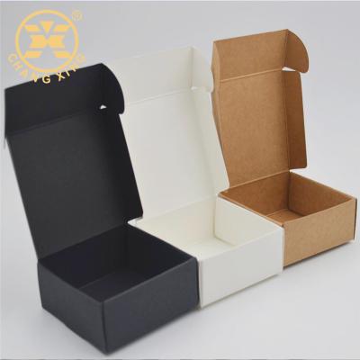 China Recyclable Mini Gift Box Kraft Paper Cardboard Stock Ads Make Up Black Boxes For Packaging With Logo for sale