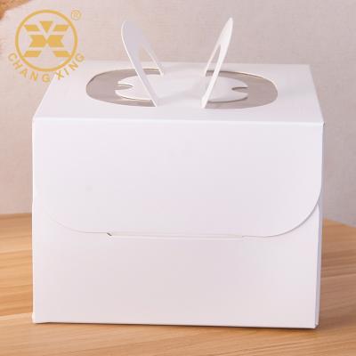 China 4/6/8/10 Inch Recyclable Wedding Plain White Paper Cardboard Disposable Customizable Cake Box for sale