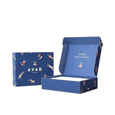 China Recyclable Custom Logo Dress Apparel Packaging Gift Box Color Corrugated Mailing Box for sale