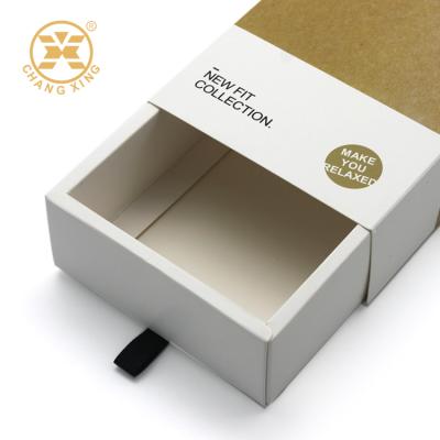 China Empty Lid Recyclable Custom Underwear Open Slide Box Packaging Newly Folding Cardboard To Draw Slip Gift Boxes for sale