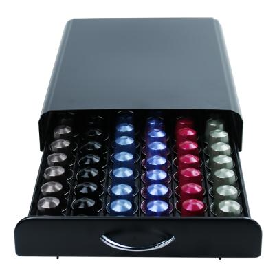 China Modern Viable 60pcs Nespresso Coffee Pod Organizer with Handle Capsule Holder Drawer for sale