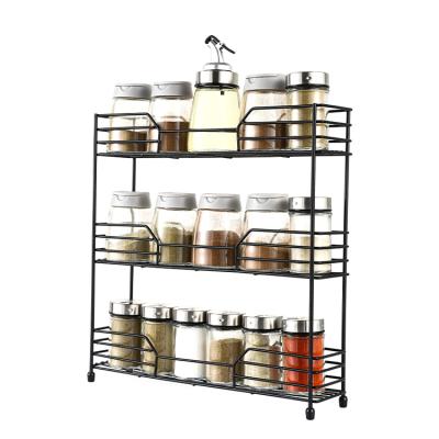 China Sustainable Spice Bottle Rack Kitchen Organizer Cabinet Spice Jars Rack for sale