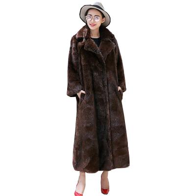 China Anti-Wrinkle Plus Size Winter Women's Long Fur Coat Mink Leisure Warm Anorak Oversized for sale