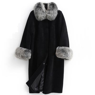 China Anti-wrinkle plus size women's long mink fur coat fox winter anorak the new oversized fur collar for sale