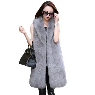 China New women's plus size waterproof fur fox fur vest warm leisure coat wool vest long oversized for sale