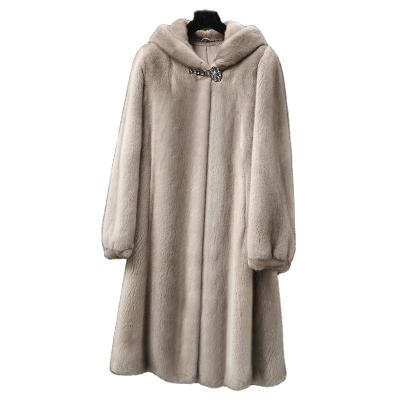 China Fashionable new autumn and winter mink fur coat women's fur coat women's viable hooded casual warm faux fox fur coat for sale