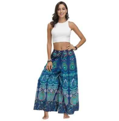 China Breathable Women Boho New Palazzo Pants Wide Leg Lounge Pants Harem Yoga Pants for sale