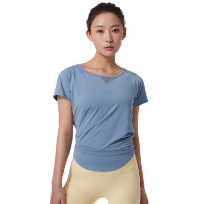 China Breathable Backless Workout Tops For Women - Sporty Activewear T-Shirts Exercises Yoga Shirts for sale