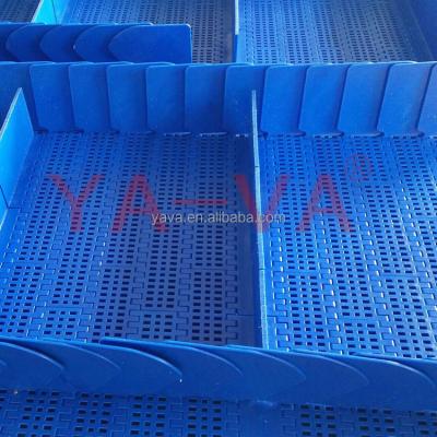 China YS650-2 Modular Packaging Machinery Belt Conveyor Side Guard Table Top Modular Belt for sale