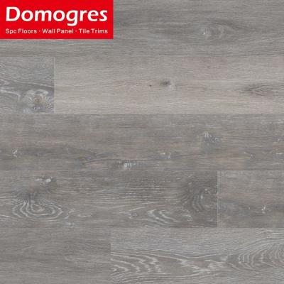 China Waterproof/Anti-Slip/Wear Resistant/Fire Retardant/Sound Barrier Uniclic Handscraped Wood Veneer Film Rigid Core 4Mm Vinyl Click Plank Tiles Grey Spc Flooring for sale