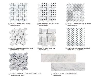 China Parquet carrara marble  stones mosaic for sale