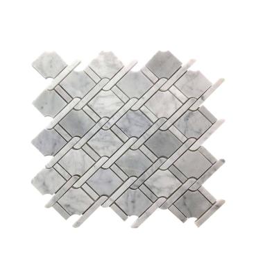 China Parquet Grey Diamond tiles marble mosaic for sale