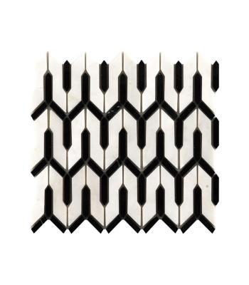 China Parquet Nero Black Irregular stone mosaic for sale