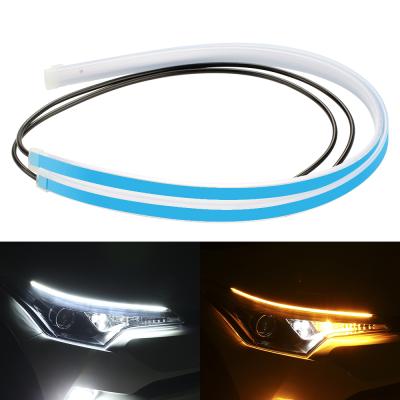 China 12V Led 12V EYE LIGHT 2pcs 30/40/60 cm Car Strip Start-Sweep Day Running Light Roller Coaster DRL Flexible Flame Spinning Flow Led Bar for sale