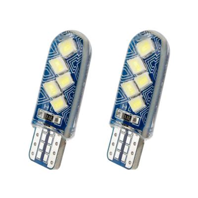 China WANTED Car LED T10 W5W Canbus 6000k 2835 Silicone 6000k 2835 Dome Marker Lamp Wedge 10SMD License Plate Light Bulb DC 12V for sale