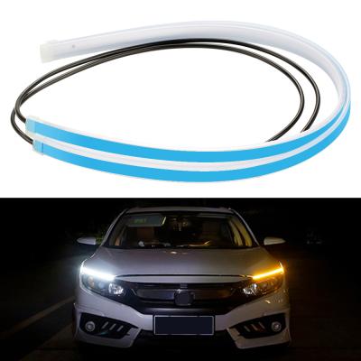 China Automotive USA WANTED Free 60cm Dual Colors LED Daytime Running DRL Yellow Flame Auto Flexible Light Turning Headlight 60cm for sale