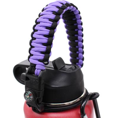 China For Camping Wide Mouth Paracord Handle Strap Carrier With Safety Ring For Hiking And Camping for sale