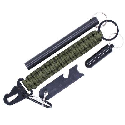 China For 12.7*127mm Camping Thick Main Chain Best Paracord EDC Ferrocerium Rod Flint Feuerstarter With Waterproof Aluminum Cap for sale