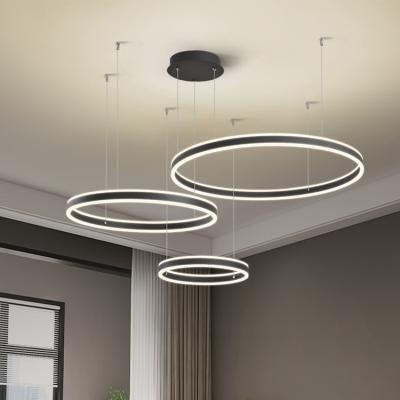 China Modern Nordic Creative Acrylic Luxury Round Bedroom Chandelier Living Room Pendant Lights for sale