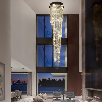 China Modern New Design Luxury Large Gold Lamp Hotel Lobby Project Custom Crystal Chandelier Light for sale