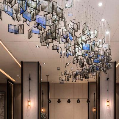 China Large Modern Hanging Luxury Led Chandelier Light Custom Made Iron Banquet Hall Hotel Lobby Dining Room Decor for sale