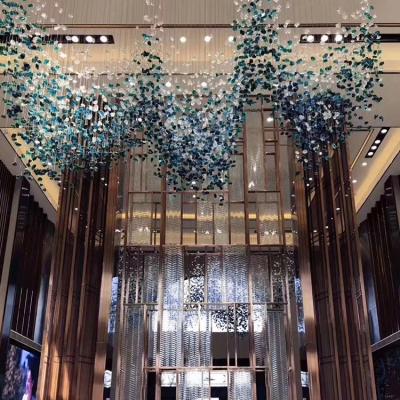 China Large Modern Luxury Hotel Lobby Lamp Long Staircase Led Chandelier Pendant Light for sale