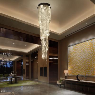 China Zhongshan Lobby Modern Professional Hotel Duplex Luxury Custom Project Crystal Led Chandelier Lamp for sale