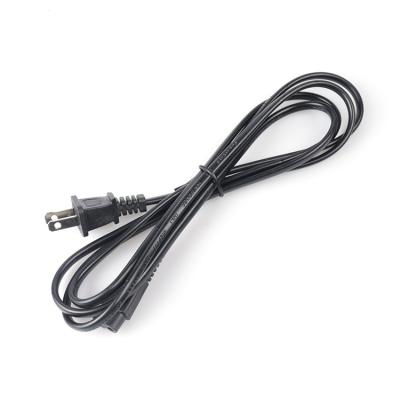 China Home Appliance 15A 125V IEC C8 Connector 2 Pin Universal Black Flat Wire Extension Power Cord for sale