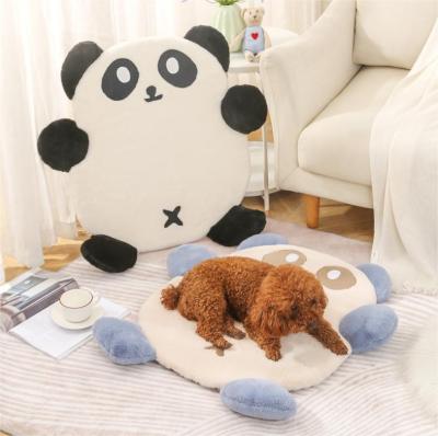 China Sustainable Factory OEM Custom Size Universal Thickened Comfortable Cute Panda Cartoon Pet Mat Soft Plush Dog Mat for sale