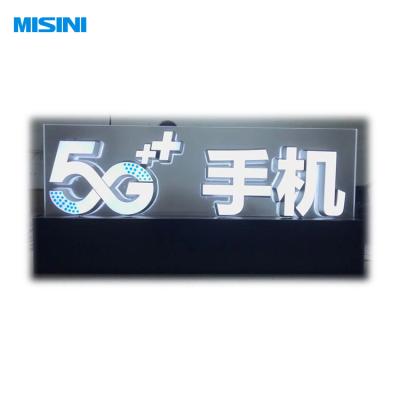 China Shops custom cabinet display counter luminous mini word led sign mobile phone advertising sign display stand for sale