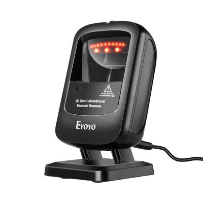 China New Eyoyo Handsfree 2D 1D Omnidirectional Wired A4 Desktop Barcode Scanner for sale