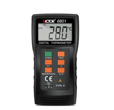 China Industrial Digital Thermometer K - Type VICTOR 6801 Mini Probe And Data Hold 3 1/2 Type Digital Thermometer Humidity Meter 149*71*35mm for sale