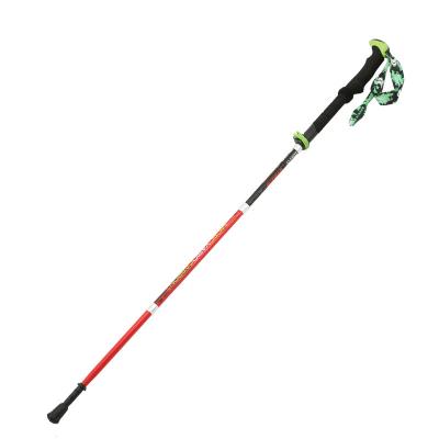 China Hot Selling Light Three Colors External Lock Durable Hiking/Hiking/Ski EVA Walking Stick Handle Folding Carbon Fiber Trekking Pole For Hiking for sale