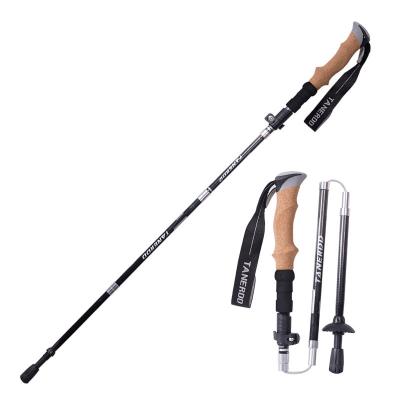 China High Quality Ultralight Alpenstock Alloy Steel Tip Walking Stick Carbon Fiber Trekking Pole External Lock Rise/Rise/Ski For Cross Country for sale