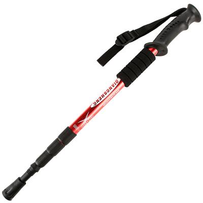 China Supfire handle aluminum alloy tungsten tip ultralight trekking rise/pole/ski lock adjustable straight internal alpenstock for on foot for sale