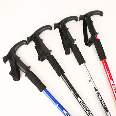 China High Quality Ultralight Alpenstock Aluminum Alloy Hardness Rise/Rise/Ski Useful T-Leg 3 Connection Trekking Pole For Outdoor for sale