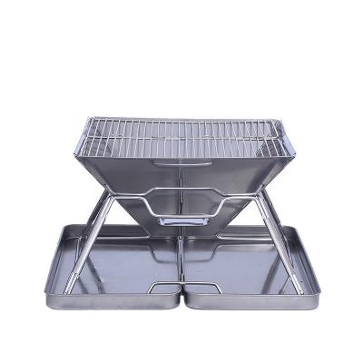 China Not Easy To Deform Portable Customized Stainless Steel Charcoal Grill High Hardness Garden Folding Barbecue X Type Grills for sale