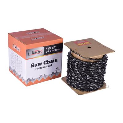 China Chainsaw Chain Replacement Parts Saw Carbide Conveyor Chain Real Black 50' Slanted .325 3/8