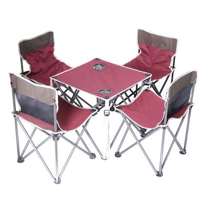 China Tropical Portable Camping Side Table for Outdoor Picnic, 5Pcs Table and Chair Combination, Table and Chair Set for sale