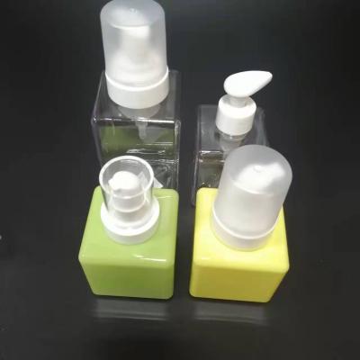 China PETG Shampoo Packaging 100ml 150ml 250ml Square Empty Pet Plastic Cosmetic Foam Bottle With Pump For Shampoo for sale