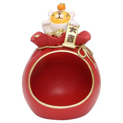 China China Newest Chinese New Year Lucky Crafts Tiger Storage Box Decoration For New Year Gift for sale