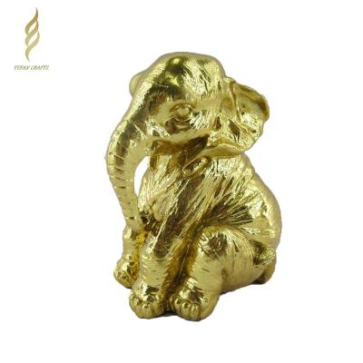 China Gold Custom Animal Figurines Europe Handwork Decor Resin Elephant Home Statue for sale