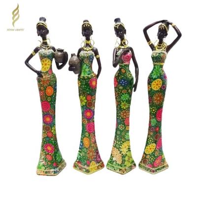 China Hot Selling Africa Resin Crafts Figurine African Resin African Women Statues for sale