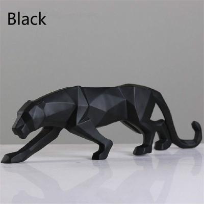 China Europe creative resin crafts geometric animals sculpt decoration leopard statue for sale